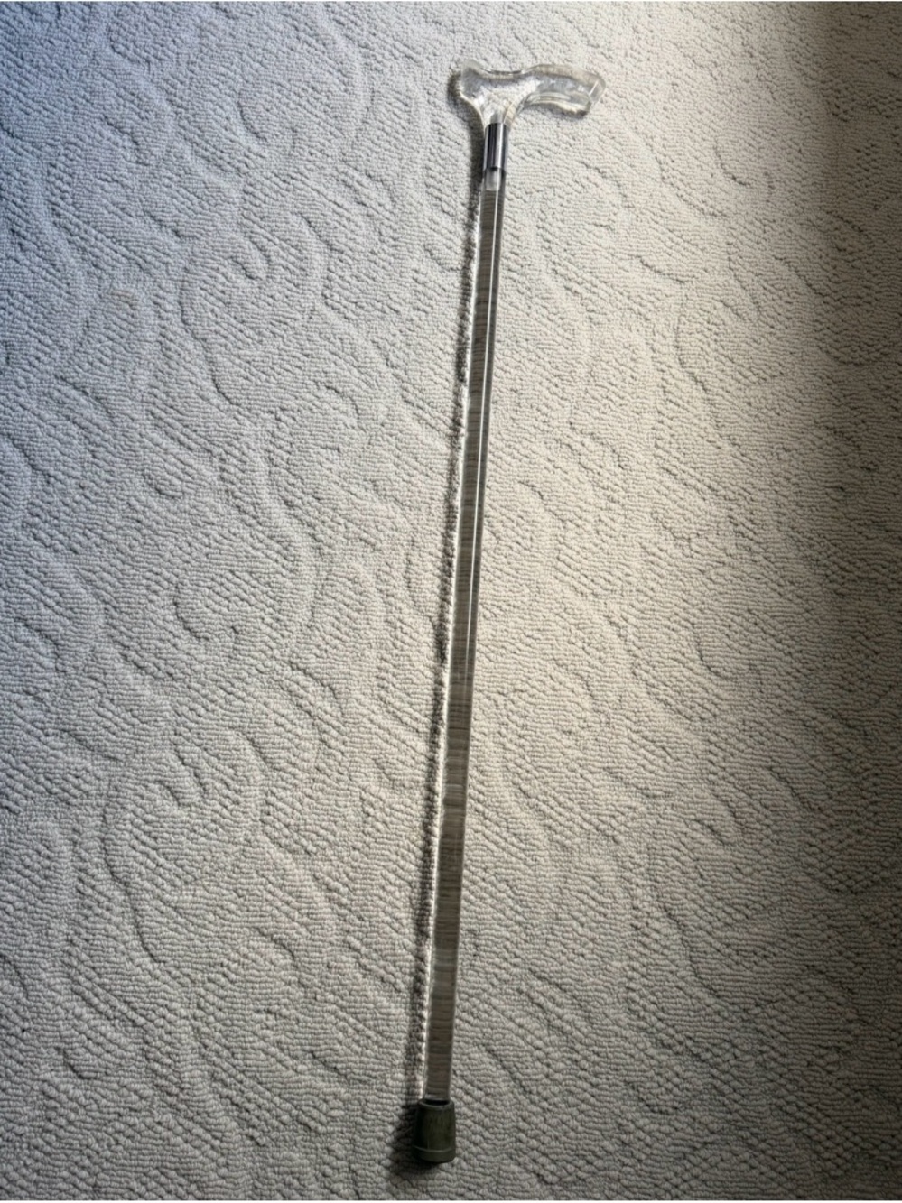 Clear Lucite Walking Cane with Derby Handle 36 - Picture 7 of 8